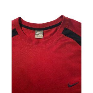 Red Nike Swoosh t shirt with Black Logo Graphics on front  XXL